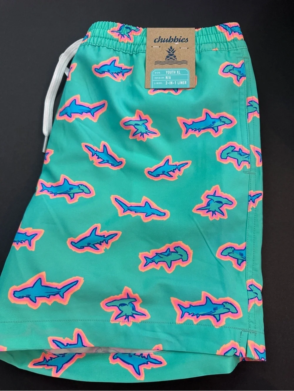 NWT Chubbies Boys' Shorter Classic Lined Swim Trunks in apex swimmers Sz XL